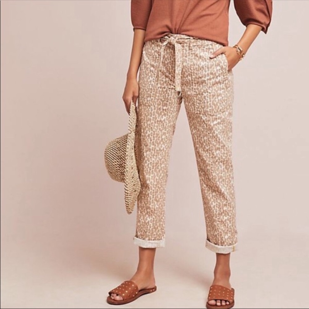 Anthropologie the Wander Utility Pants Leopard